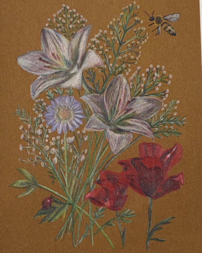 Flower Study — by Emily Johnson — Drawing