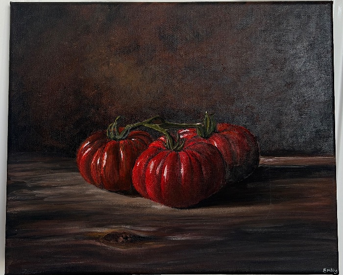Rustic Heirloom Tomatoes — by Emily Johnson — Painting