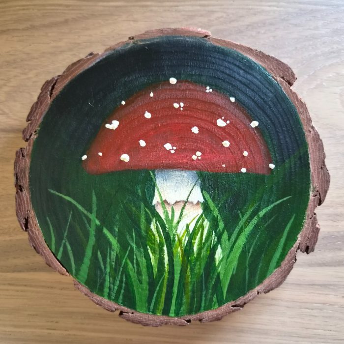 Red toadstool — by Shannon — Painting