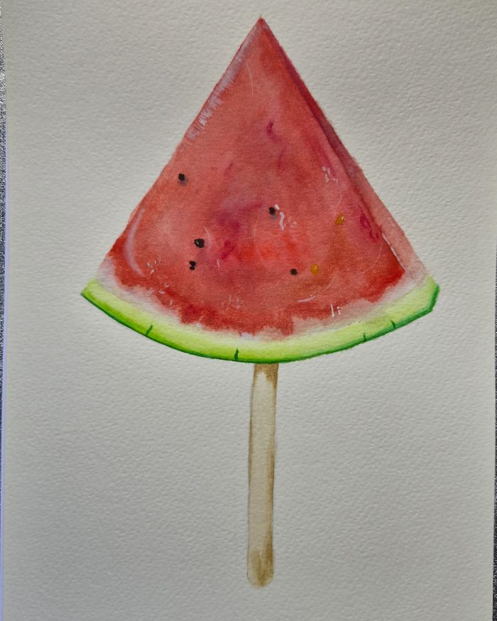Watermelon popcicle — by Shannon — Painting