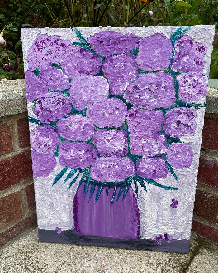 Impasto hydrangeas — by kerry chugg — Painting