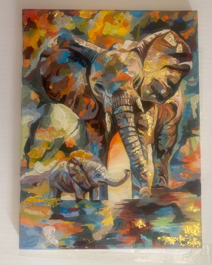 Elephants — by Rebekah Sharpe — Painting
